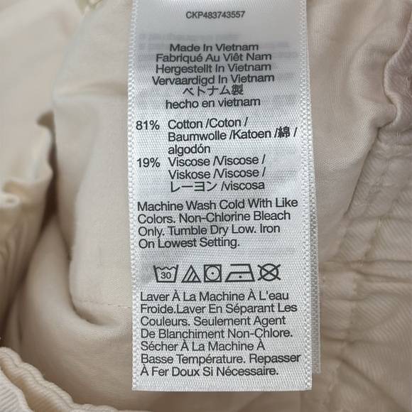 Madewell Pull-On Paperbag Shorts Garment-Dyed  Antique Cream size 27 NWT NO728 - Picture 10 of 12